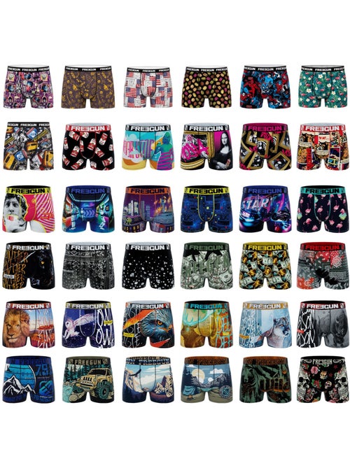 Lot de 9 boxers homme pack surprise modèle aléatoire freegun - Kiabi