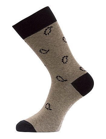 Lot de 9 paires de chaussettes de ville fantaisies en coton peigné Serge Blanco