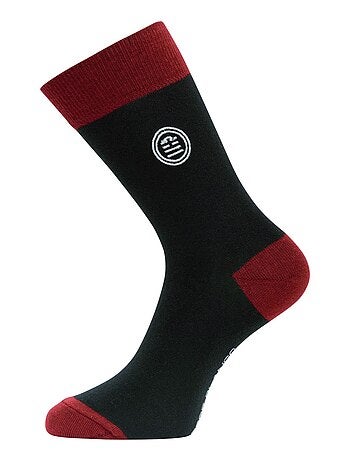 Lot de 9 paires de chaussettes de ville fantaisies en coton peigné Serge Blanco