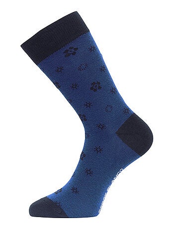 Lot de 9 paires de chaussettes de ville fantaisies en coton peigné Serge Blanco