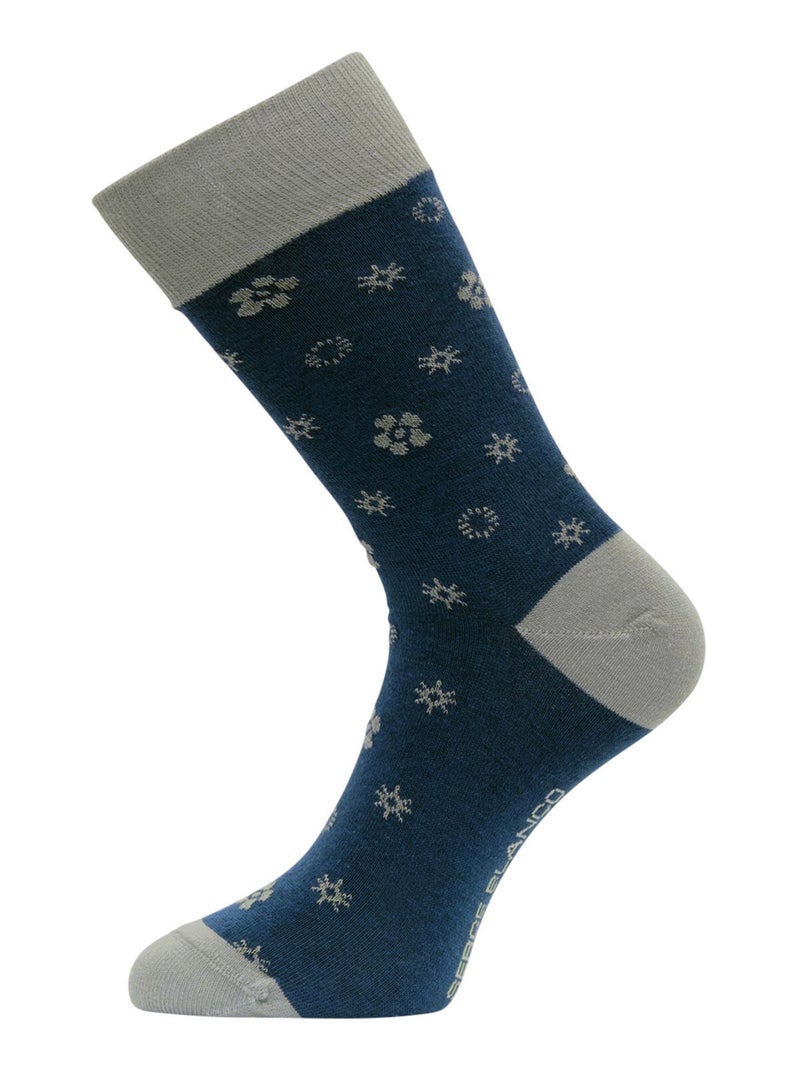 Lot de 9 paires de chaussettes de ville fantaisies en coton peigné Serge Blanco Noir - Kiabi