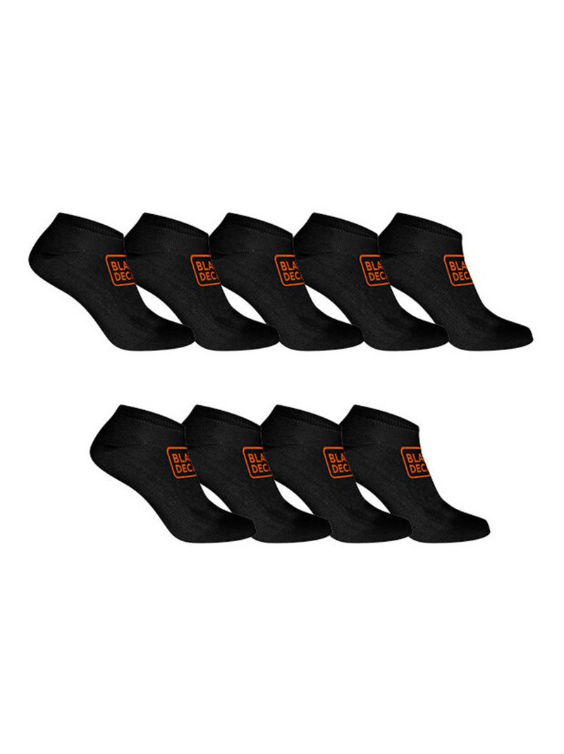Lot de 9 paires de chaussettes Low Cut fines et respirantes Black & Decker Noir Orange clair - Kiabi