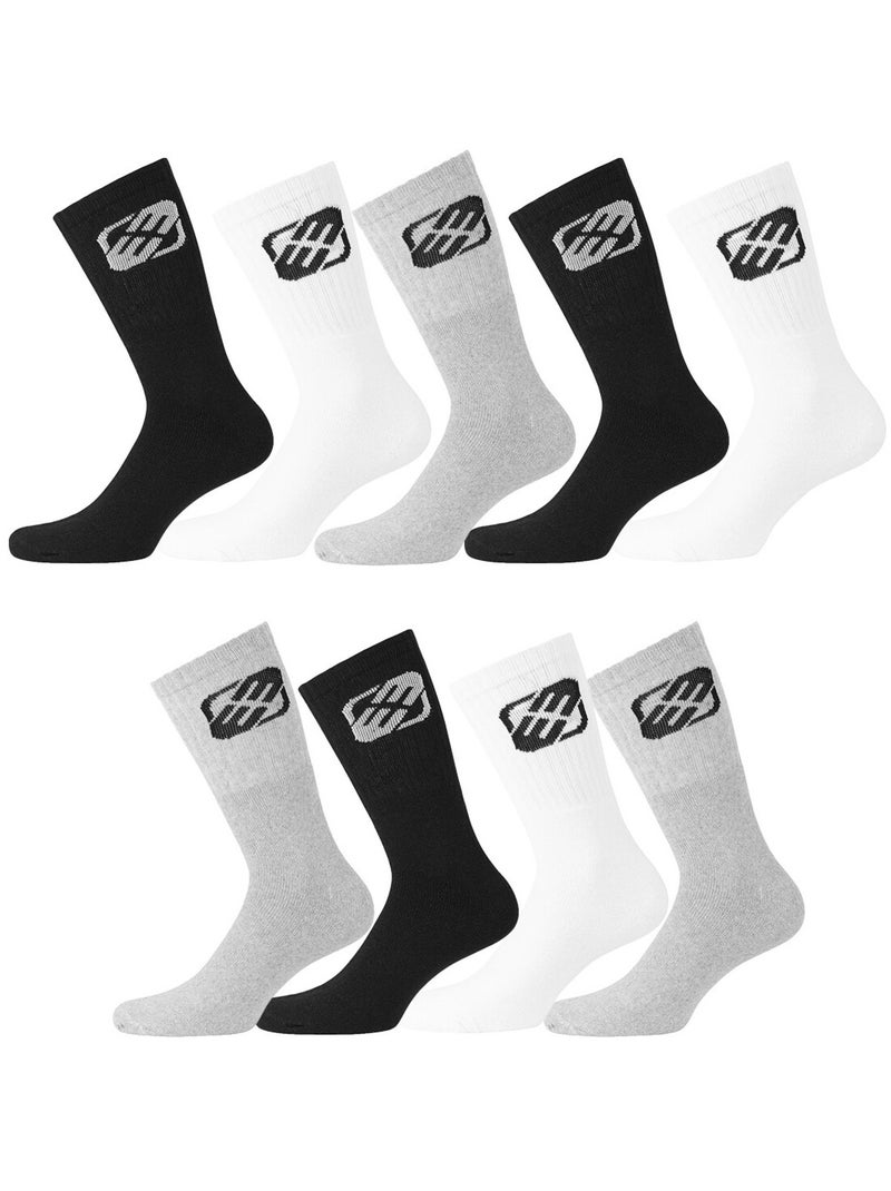 Lot de 9 Paires de Chaussettes Tennis homme assorties Freegun Blanc Gris Noir - Kiabi