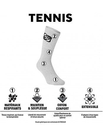 Lot de 9 Paires de Chaussettes Tennis homme assorties Freegun