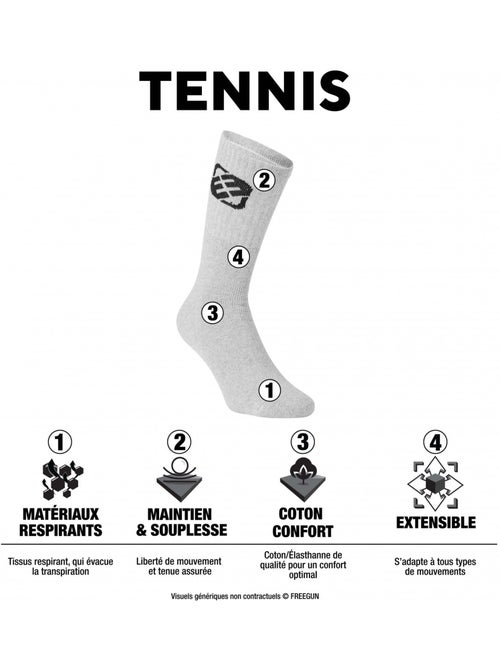 Lot de 9 Paires de Chaussettes Tennis homme assorties Freegun - Kiabi