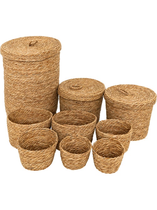 Lot de 9 paniers ronds LITTLE COTTAGE - Kiabi