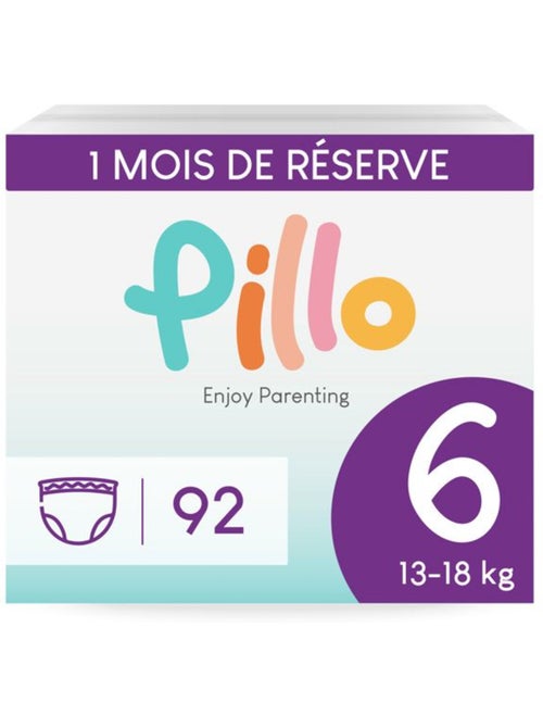 Lot de 92 couches culotte bébé taille 6 xl (13-18 kg) - pillo baby - Kiabi Lot de 92 couches culotte bébé taille 6 xl (13-18 kg) - pillo baby - Kiabi
