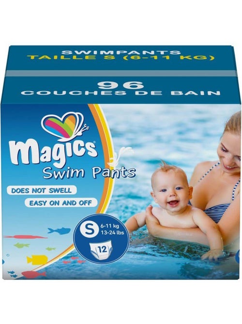 Lot de 96 couches-culottes de bain taille s 6-11 kg - magics - Kiabi Lot de 96 couches-culottes de bain taille s 6-11 kg - magics - Kiabi