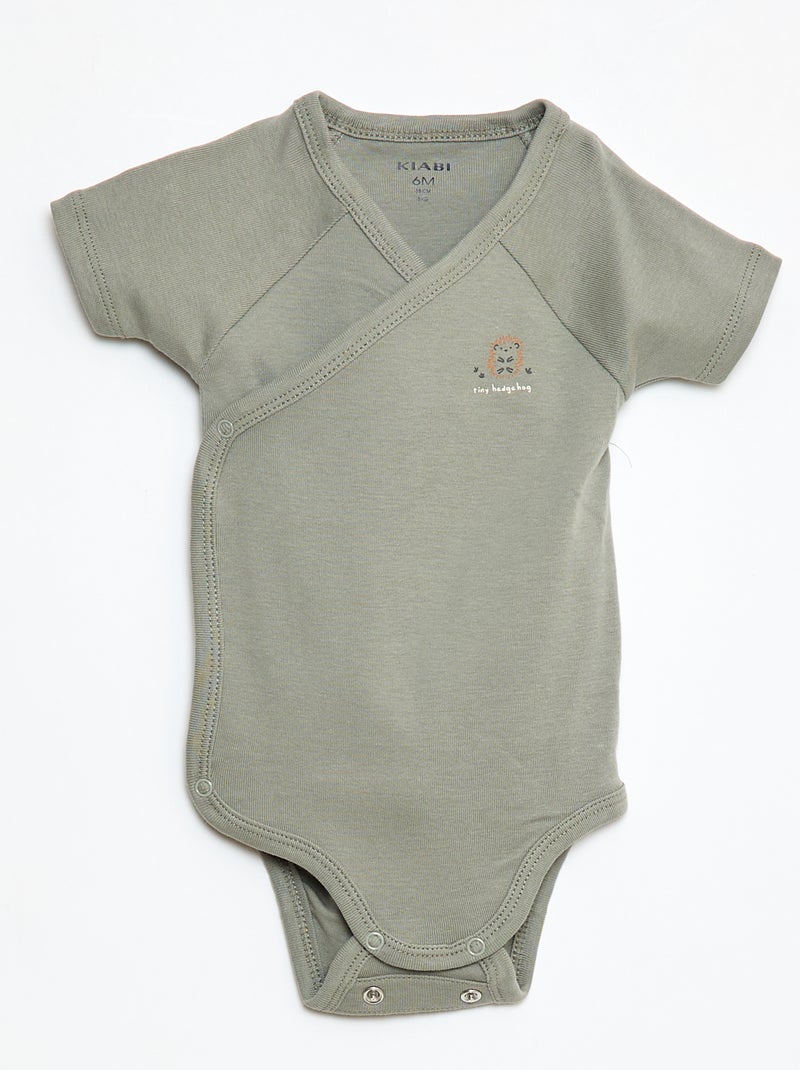 Lot de bodies à manches courtes - 3 pièces Vert - Kiabi