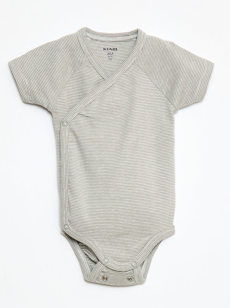 Lot de bodies à manches courtes - 3 pièces Vert - Kiabi