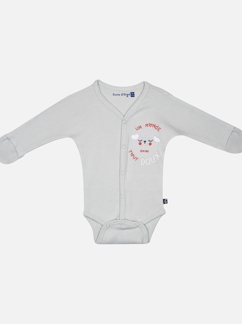 LOT DE BODIES JAKOUS OUVERTURE DEVANT NAISSANCE Gris - Kiabi