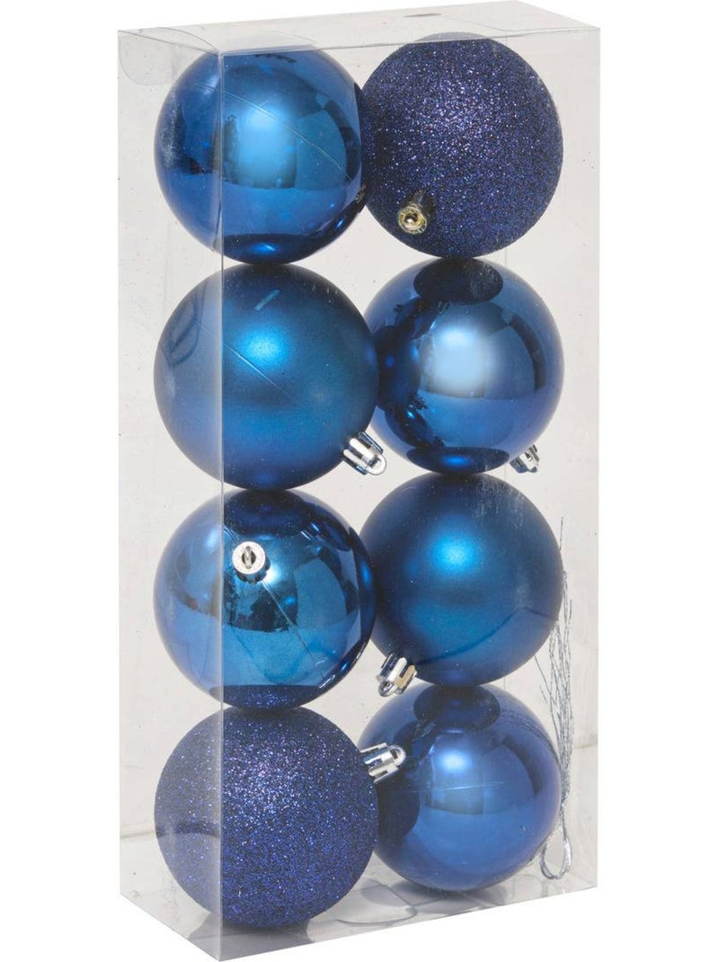 Lot de boules de noël en plastique recyclé Bleu nuit - Kiabi