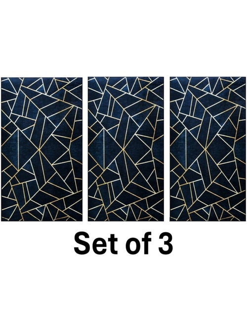 Lot de carpettes grafic noir/doré 50x80cm - 50x80 / noir / lot de 3 - Kiabi Lot de carpettes grafic noir/doré 50x80cm - 50x80 / noir / lot de 3 - Kiabi