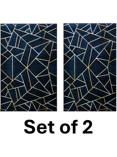 Lot de carpettes grafic noir/doré 50x80cm - 50x80 / noir / lot de 3 - Kiabi Lot de carpettes grafic noir/doré 50x80cm - 50x80 / noir / lot de 3 - Kiabi