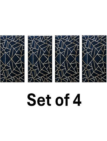 Lot de carpettes grafic noir/doré 50x80cm - 50x80 / noir / lot de 4