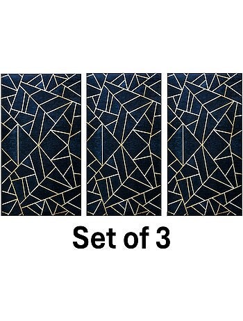 Lot de carpettes grafic noir/doré 50x80cm - 50x80 / noir / lot de 4