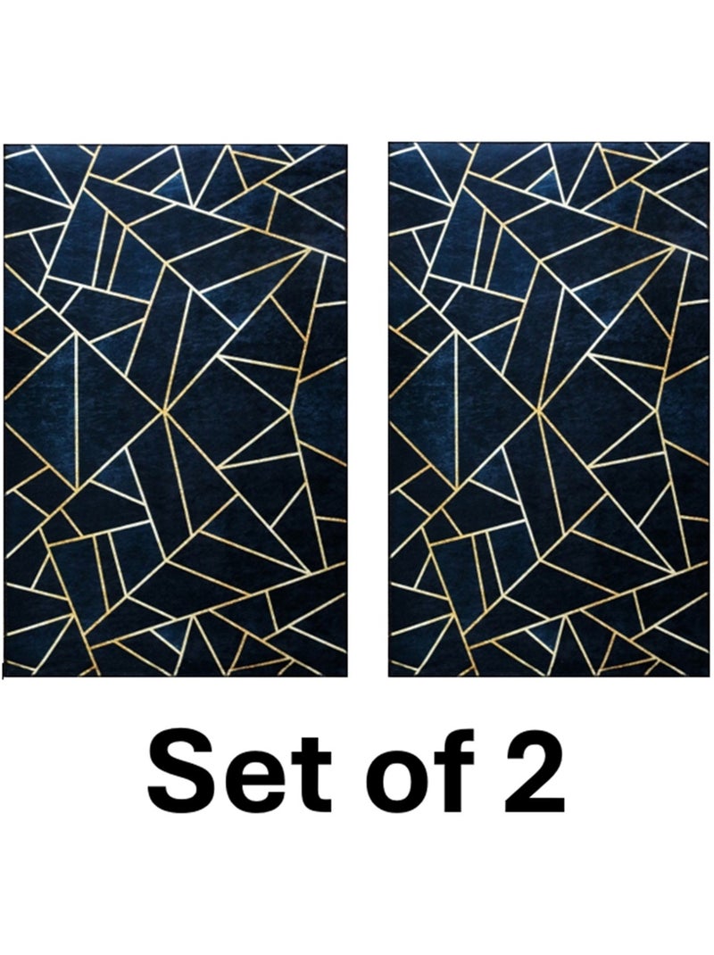 Lot de Carpettes Grafic Noir/Doré 50x80cm - 50x80 / Noir / Lot de 4 Noir - Kiabi
