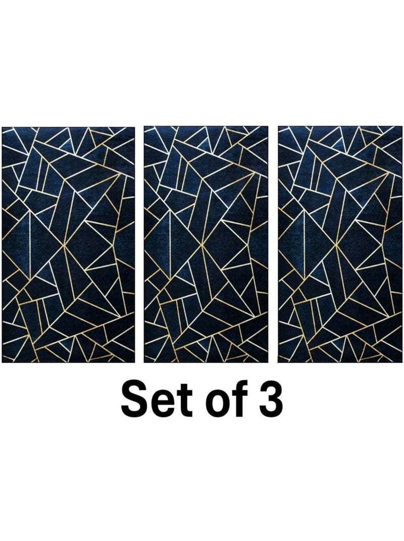 Lot de Carpettes Grafic Noir/Doré 50x80cm - 50x80 / Noir / Lot de 4 Noir - Kiabi