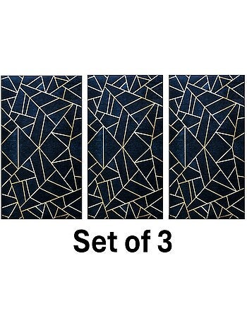 Lot de Carpettes Grafic Noir/Doré 50x80cm