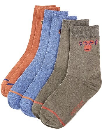 Lot de chaussettes coton imprimé singe et rayures - vidaxl