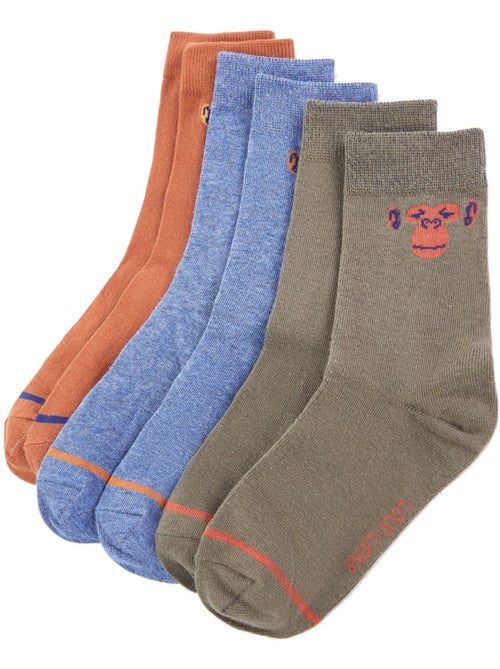 Lot de chaussettes coton imprimé singe et rayures - vidaxl - Kiabi Lot de chaussettes coton imprimé singe et rayures - vidaxl - Kiabi