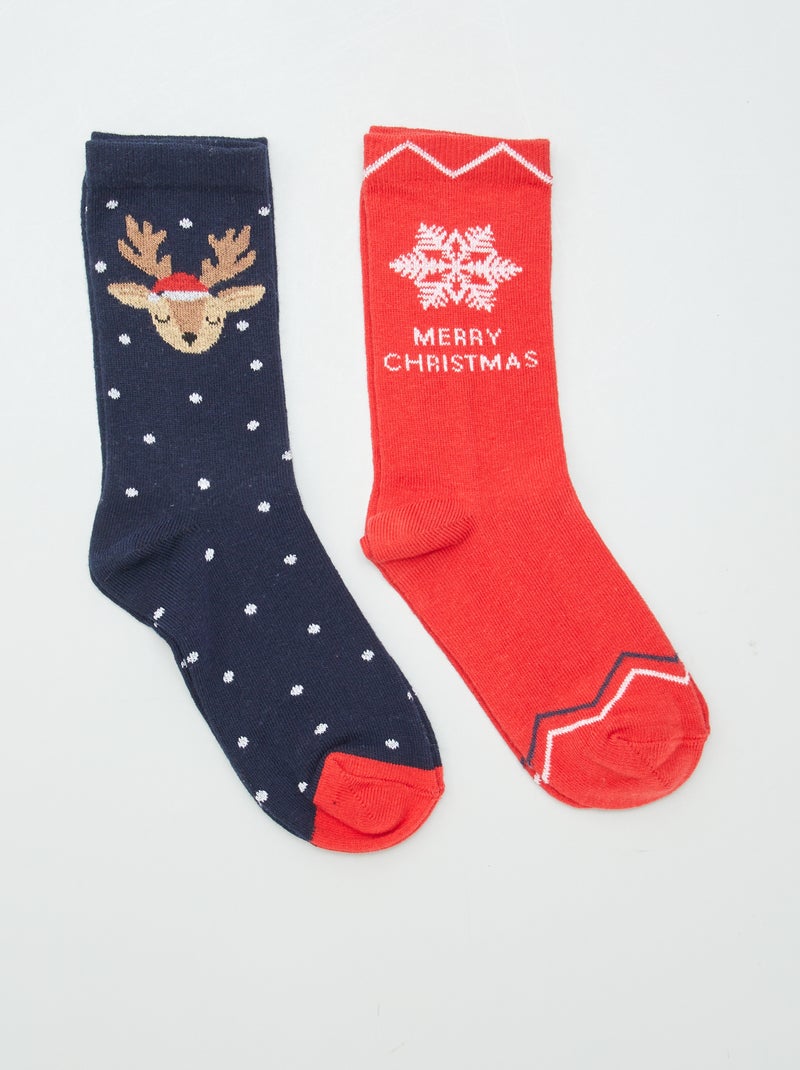 Lot de chaussettes de Noël Rouge - Kiabi