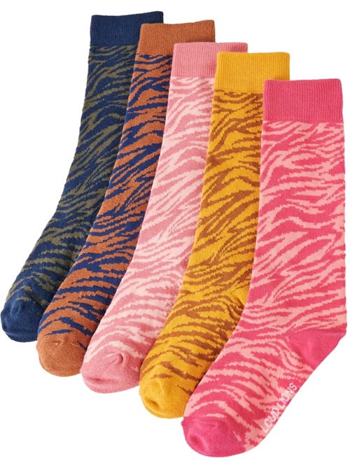 Lot de chaussettes enfant imprimé zèbre renforcé aux bouts 5 paires - vidaxl - Kiabi