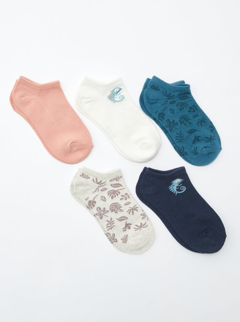 Lot de chaussettes invisibles imprimées Gris - Kiabi