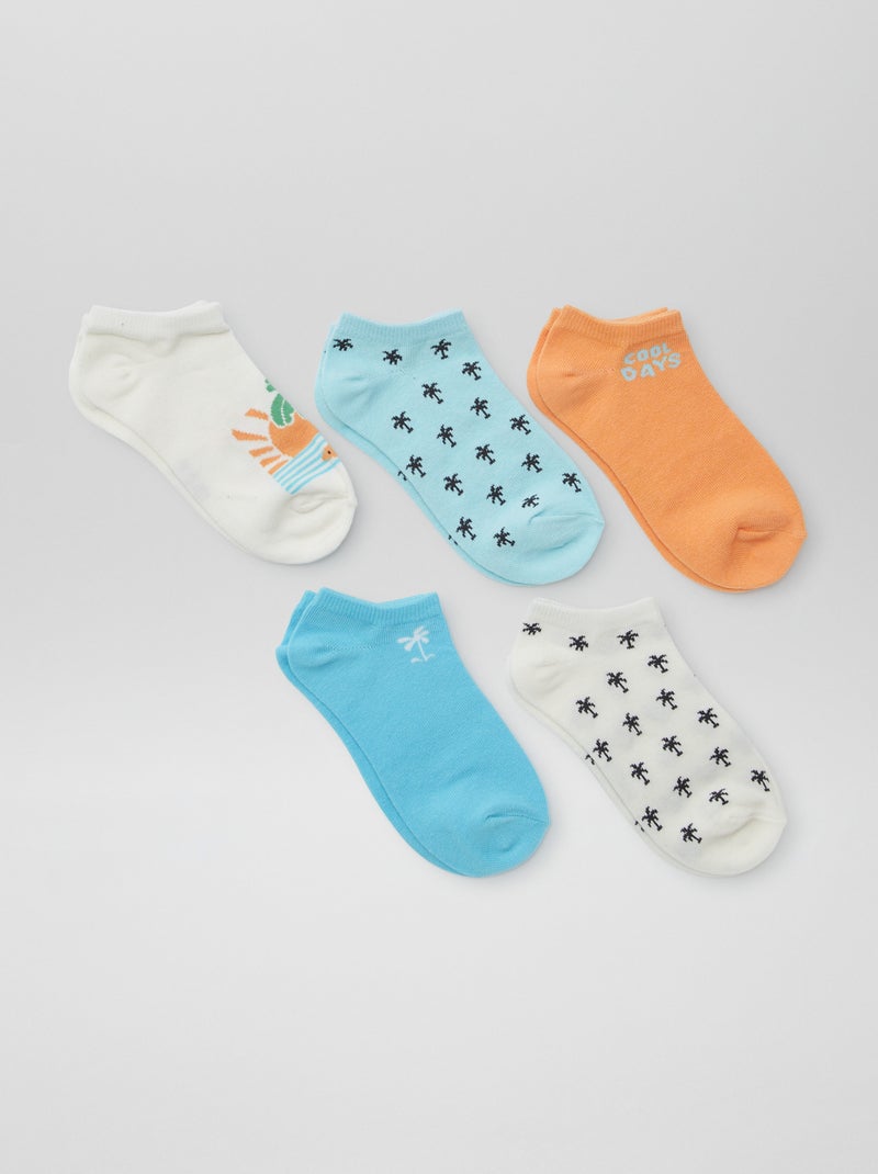 Lot de chaussettes invisibles imprimées kaki - Kiabi