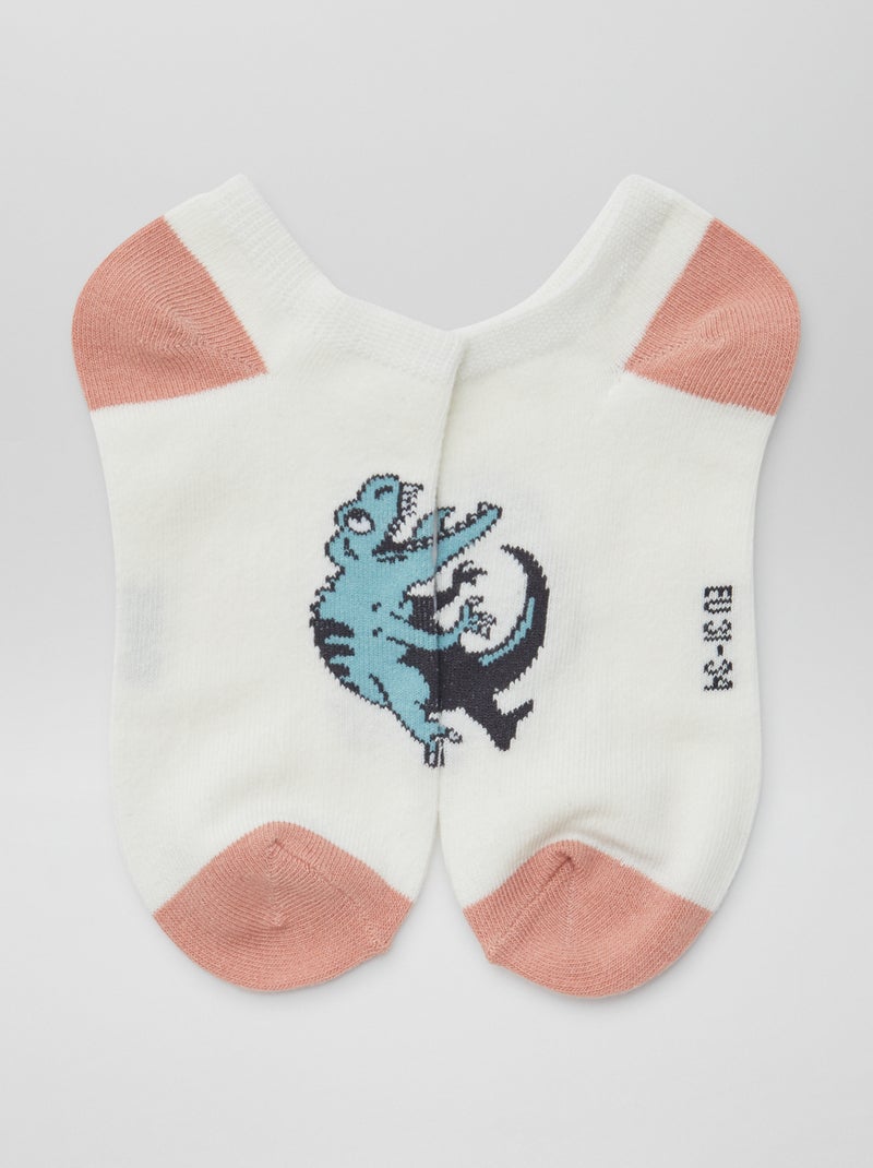 Lot de chaussettes invisibles imprimées VERT - Kiabi