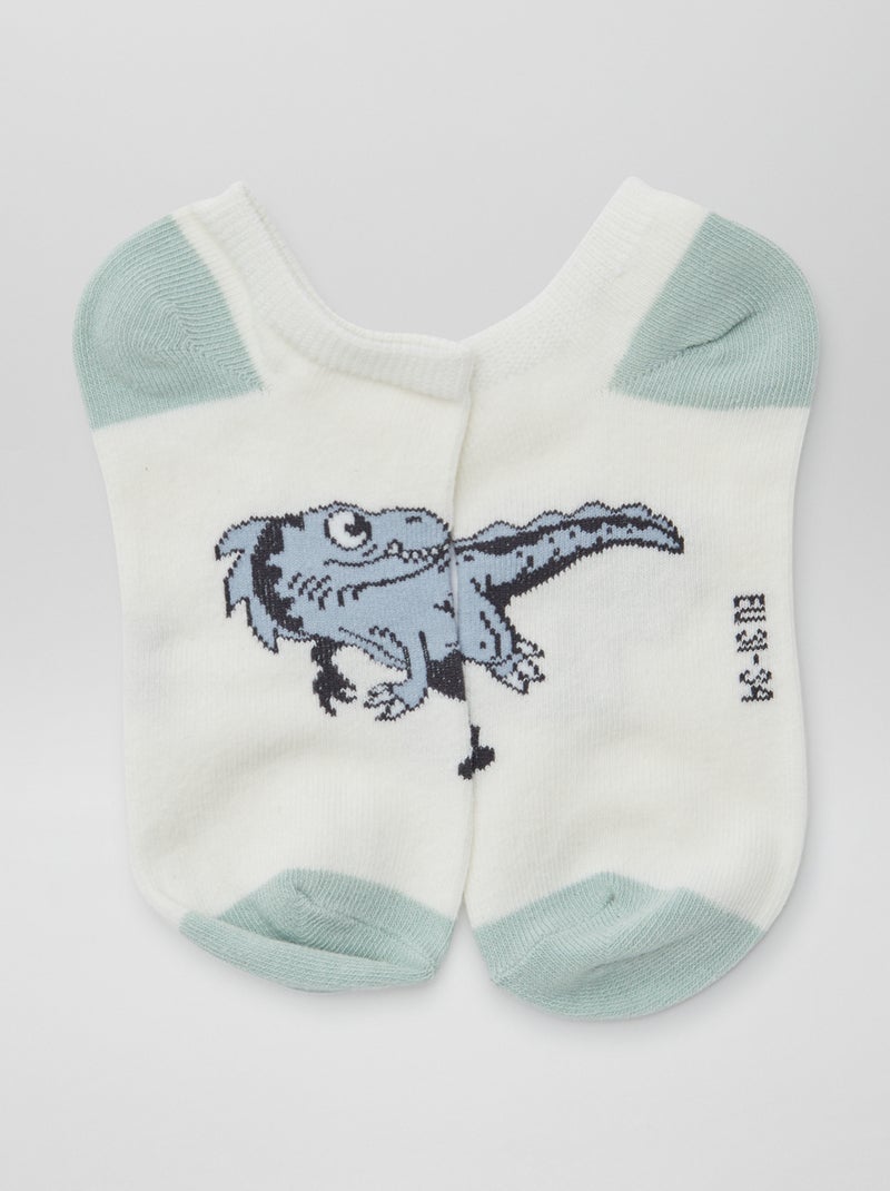 Lot de chaussettes invisibles imprimées VERT - Kiabi