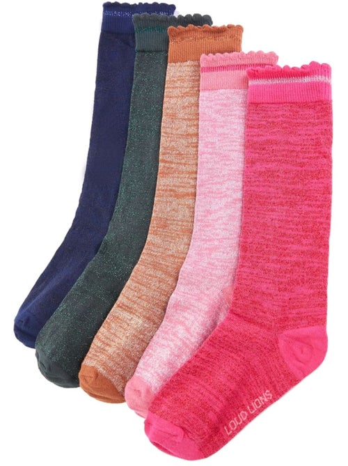 Lot de chaussettes mi-mollet coton enfant 5 paires - vidaxl - Kiabi