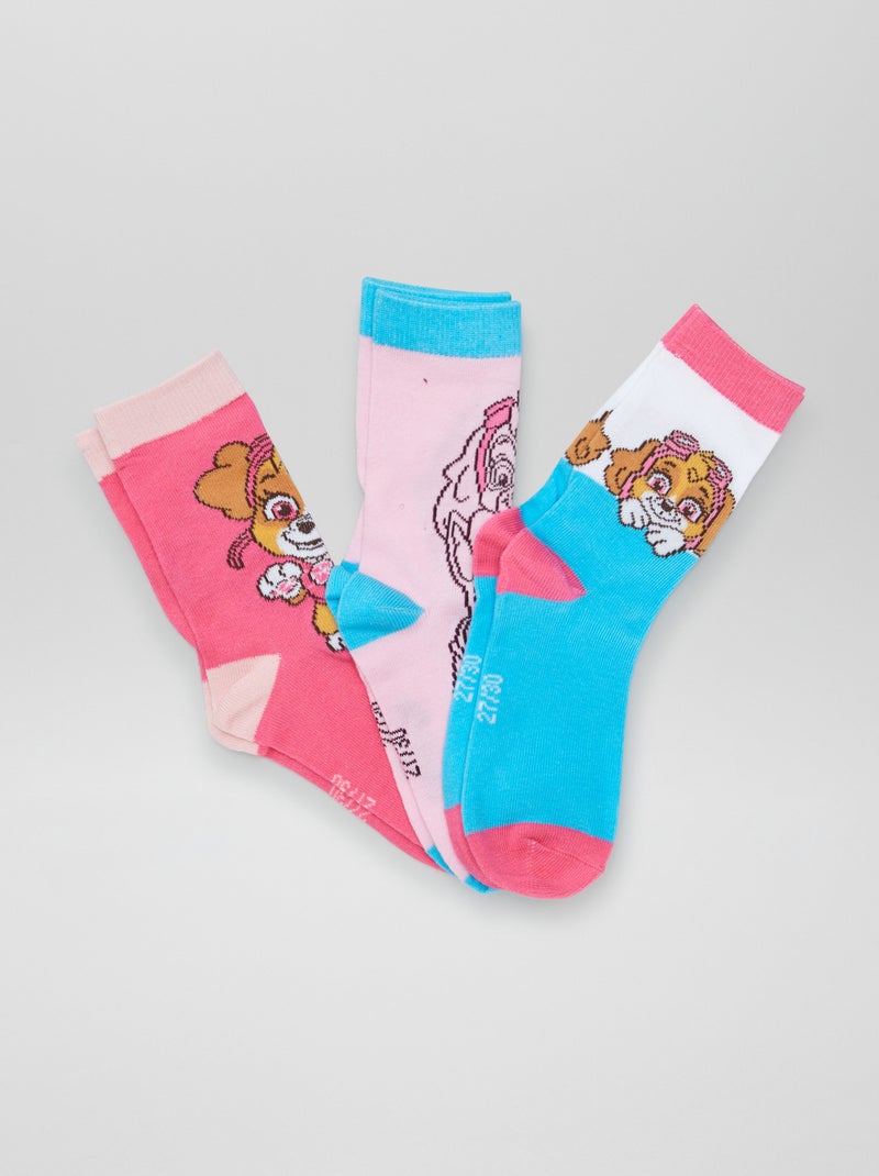 Lot de chaussettes 'Pat Patrouille' - 3 paires Rose/bleu - Kiabi