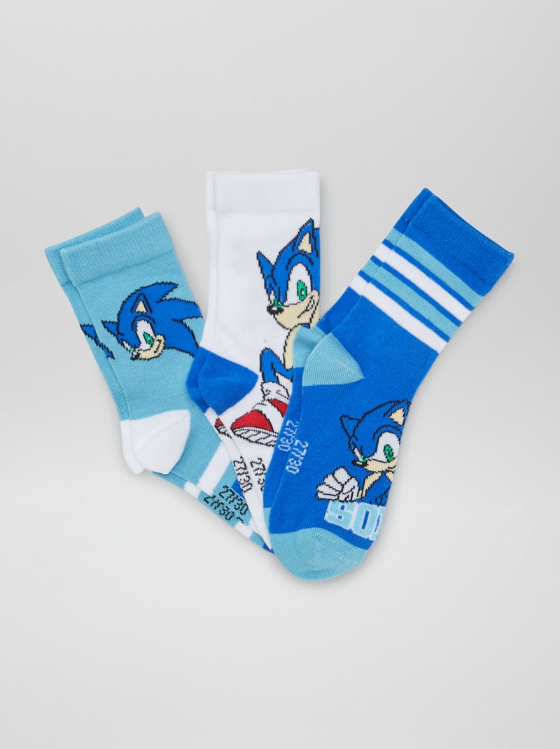 Lot de chaussettes 'Sonic' - 3 paires Bleus - Kiabi