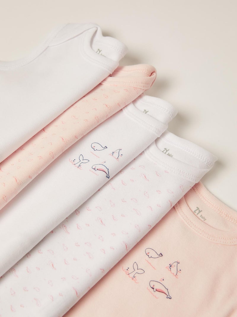 Lot de cinq bodies sans manches pour bébé fille manches courtes ESSENTIALS LINE Multicolore - Kiabi