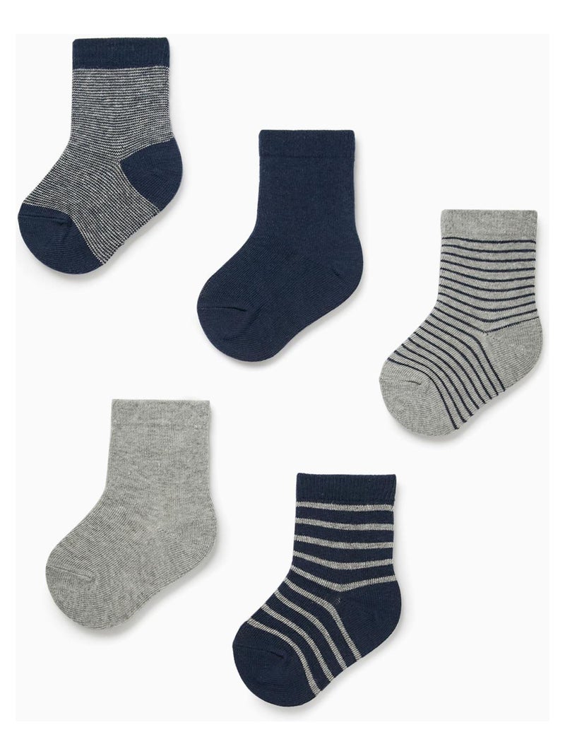 Lot de cinq paires de chaussettes pour bébé garçon. Maille fine et douce ESSENTIALS LINE Multicolore - Kiabi
