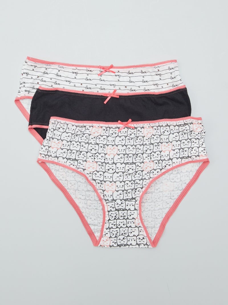 Lot de culottes en coton - 3 pièces Blanc - Kiabi