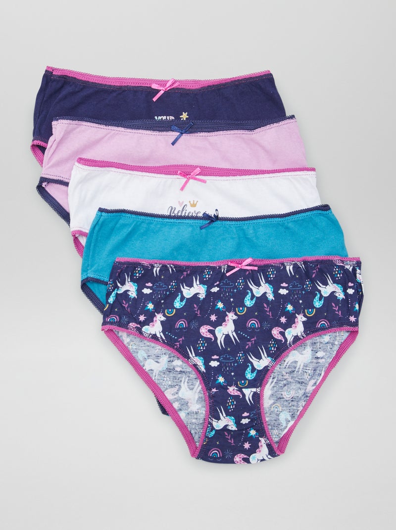 Lot de culottes en coton - 5 pièces ROSE - Kiabi