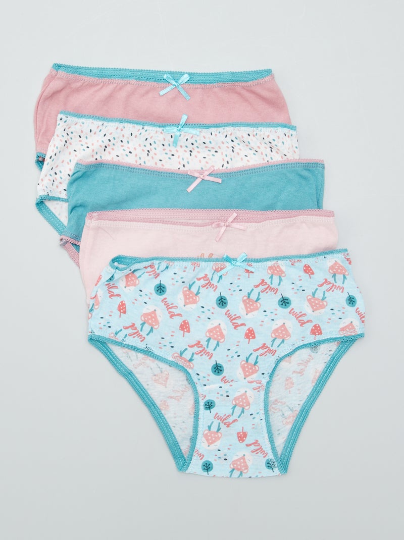 Lot de culottes en coton - 5 pièces Vert - Kiabi