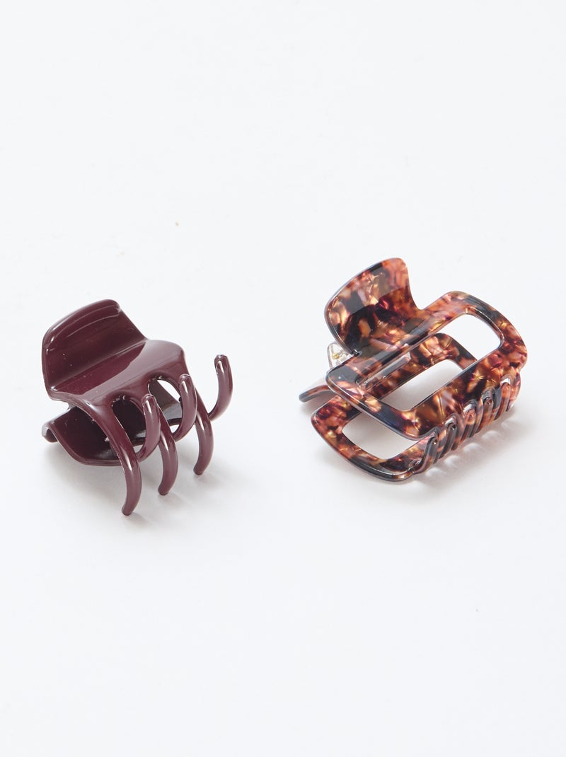 Lot de de 2 petites pinces à cheveux Rouge - Kiabi