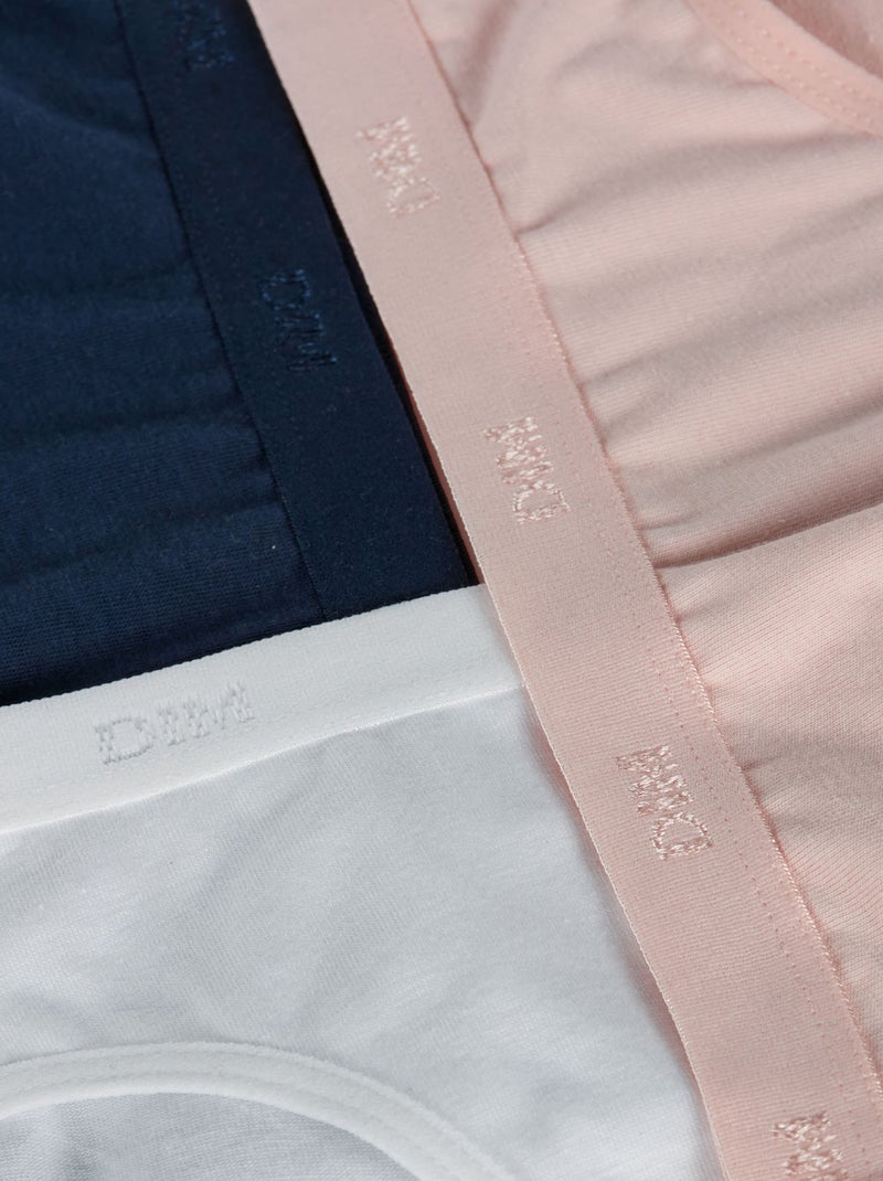 Lot de de 3 culottes coton Les Pockets Rose - Kiabi