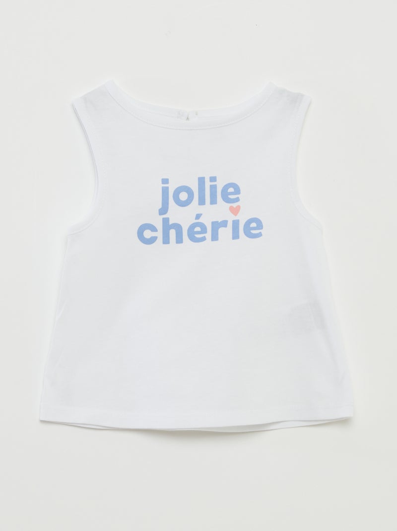 Lot de débardeurs à bretelles larges BLANC - Kiabi