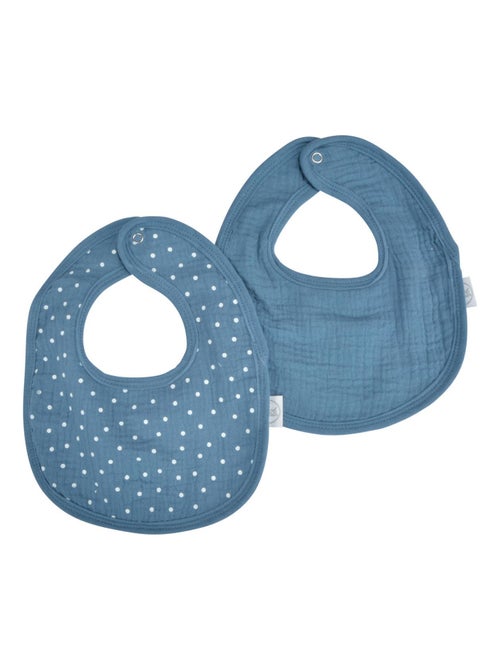 Lot de deux Bavoirs bebe en gaze de coton - Kiabi