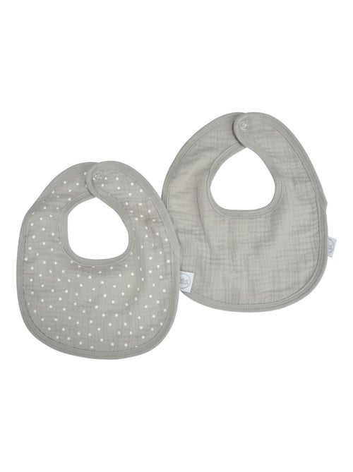 Lot de deux Bavoirs bebe en gaze de coton - Kiabi
