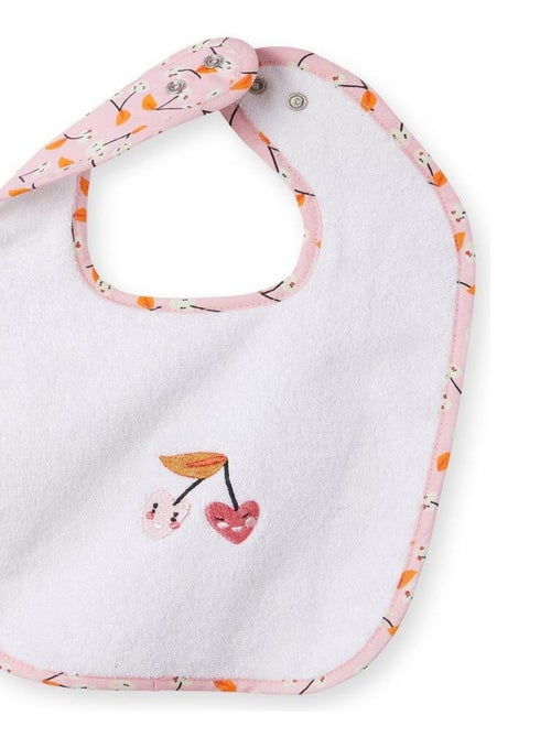 Lot De Deux Bavoirs Escapade Kawaii - 100% Coton - Blanc et Rose - Kiabi