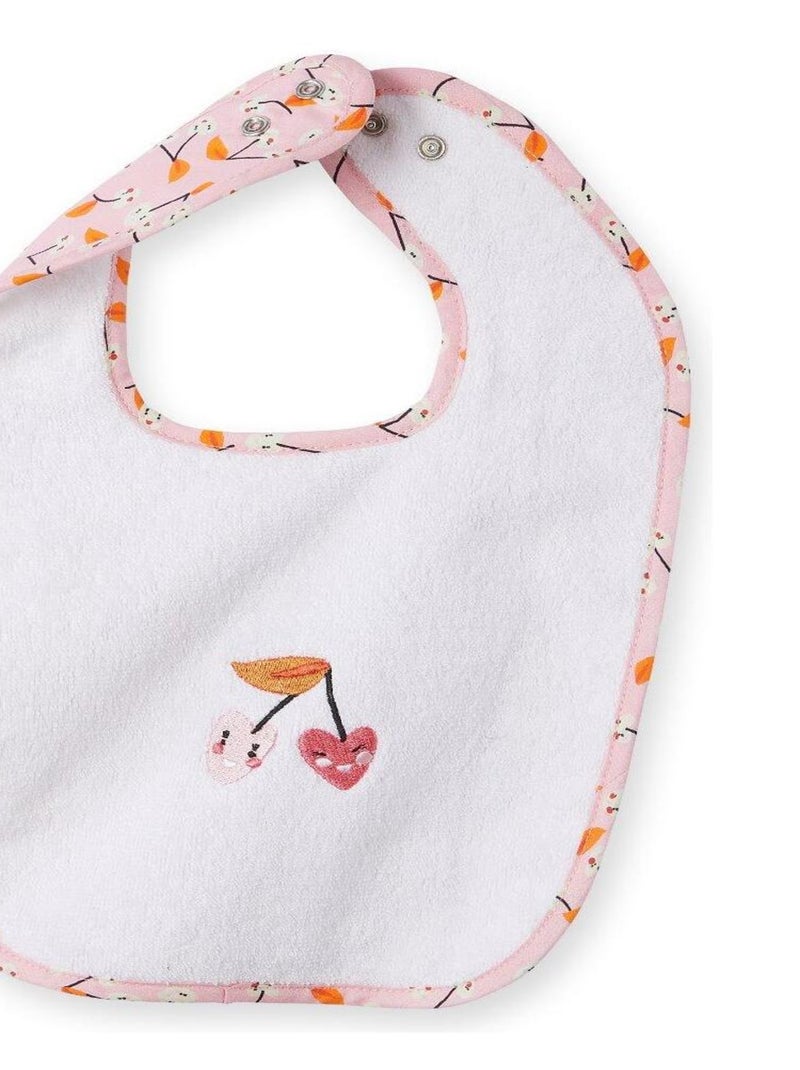 Lot De Deux Bavoirs Escapade Kawaii - 100% Coton - Blanc et Rose Blanc - Kiabi