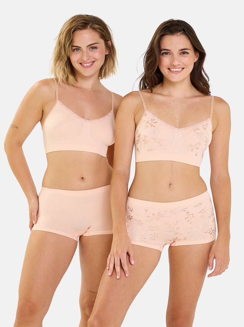 Lot de deux brassières Zen Anniversaire Billet Doux Rose pâle - Kiabi