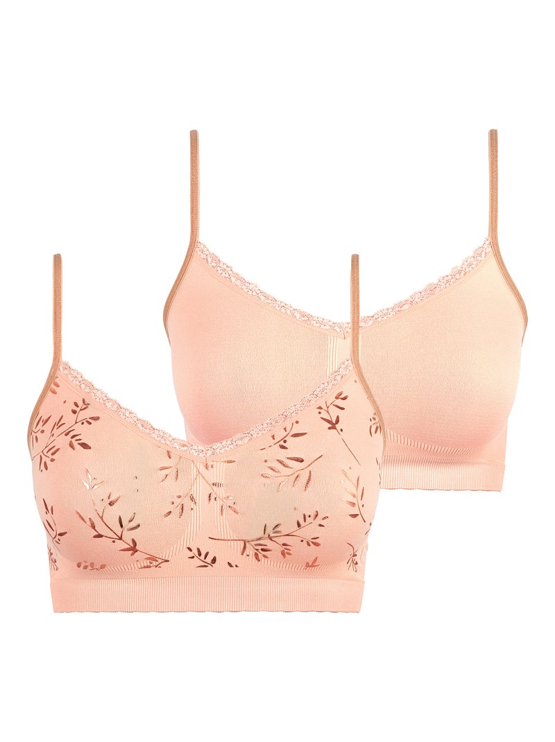 Lot de deux brassières Zen Anniversaire Billet Doux Rose pâle - Kiabi