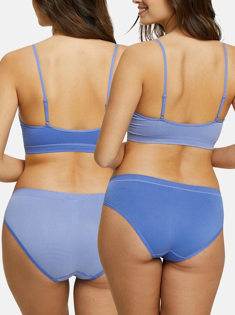 Lot de deux brassières Zen Attitude Billet Doux Bleu Blanc Bleu - Kiabi
