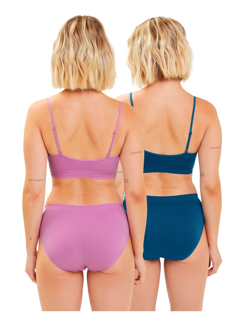 Lot de deux brassières Zen Attitude Billet Doux Bleu Rose - Kiabi
